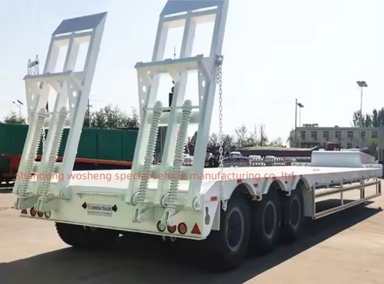 12 ruedas Contenedor de lecho bajo Chasis Cargador Semirremolque con Q345B / T700 Acero viga principal