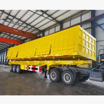 Camión de transporte de grano de piedra de arena semirremolque con remolque de 40 pies con tirador lateral