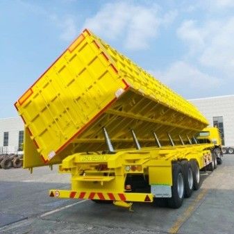 Camión de transporte de grano de piedra de arena semirremolque con remolque de 40 pies con tirador lateral
