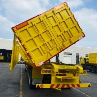 Camión de transporte de grano de piedra de arena semirremolque con remolque de 40 pies con tirador lateral