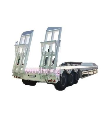 Contenedor de lecho bajo Chasis cargador Lowboy Semirremolque para el transporte de carga pesada