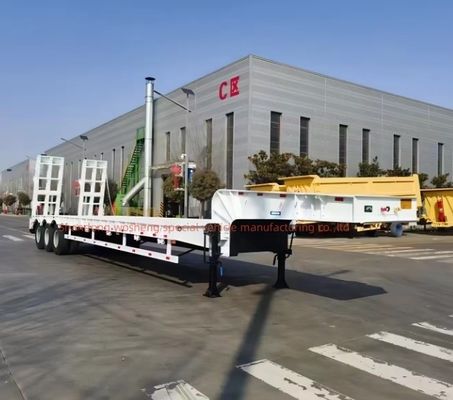 Contenedor de lecho bajo Chasis cargador Lowboy Semirremolque para el transporte de carga pesada