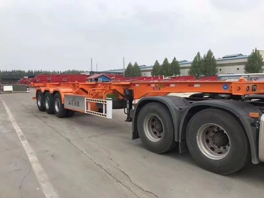3 ejes Chasis de contenedores de 20-45 pies Esqueleto Semirremolque con 12.38x2.48x1.55m Tamaño