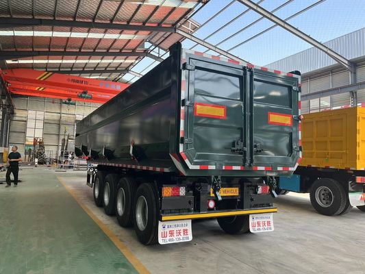 U-tipo End tipper Semi camión final de volcado camión remolques con sistema de freno de doble línea
