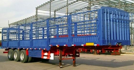 Q345B viga principal 3/4 eje 7.5 toneladas 12.4m cerca lateral semirremolque para la personalización de camiones