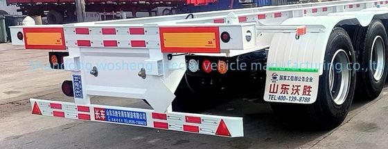Capacidad máxima 60T 40FT Contenedor de acero camión remolque 3 Eje esqueleto semirremolque