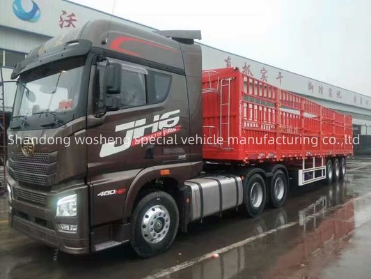 Q345B viga principal 3/4 eje 7.5 toneladas 12.4m cerca lateral semirremolque para la personalización de camiones