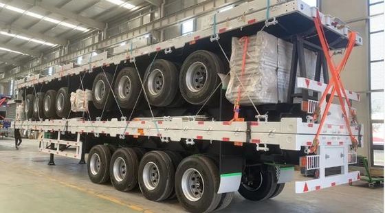 Mejor chasis de contenedor de 20 pies 40 pies semirremolque de cama plana con tren de aterrizaje de carga pesada de 28 toneladas