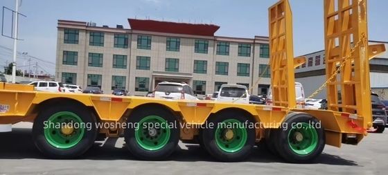 30TON/60TON/80TON/100TON Semirremolque de lecho bajo con diseño de cuello de ganso y alta carga útil