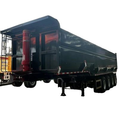 Semiremolque hidráulico trasero de descarga de 40-100 toneladas en forma de U para transporte de carga pesada
