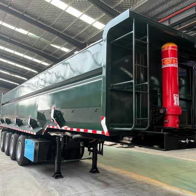 Semiremolque hidráulico trasero de descarga de 40-100 toneladas en forma de U para transporte de carga pesada