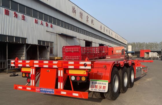 Camión Wosheng 2/3/4 Semirremolque de eje con carga útil máxima 30000 kg Diseño de esqueleto de acero