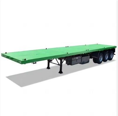 50T Carga útil 3 Ejes de cama plana Semi remolque para camión Pintura personalizable desde el remolque