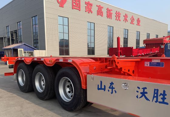 Camión Wosheng 2/3/4 Semirremolque de eje con carga útil máxima 30000 kg Diseño de esqueleto de acero
