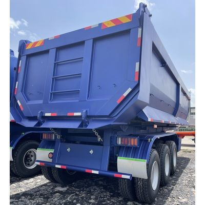 3 ejes 4 ejes Hidráulico en forma de U trasero camión de descarga de semirremolque con sistema de frenos de doble línea