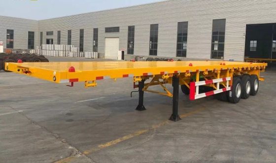 Remolque de contenedores de piso plano de 12 ruedas y 3 ejes multifunción con carga útil máxima de 30000 kg
