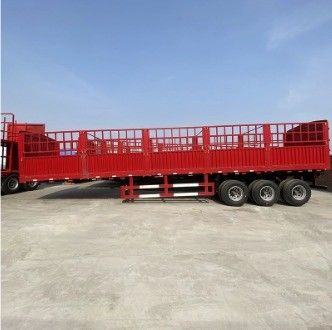 Transporte de acero con 3/4 de eje tipo plano cerca lateral semirremolque de profesional