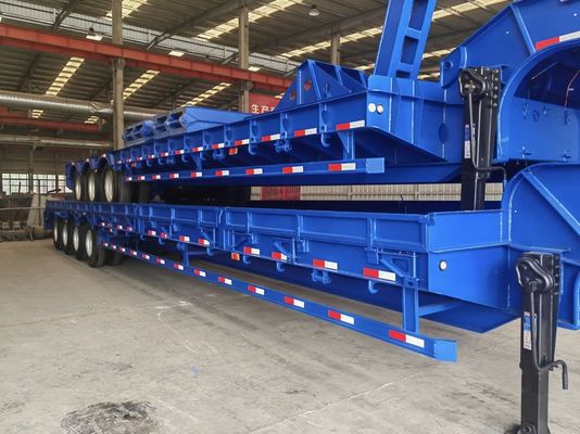 Semirremolque de 4 ejes para el transporte de carga pesada con viga principal de acero Q345B / T700