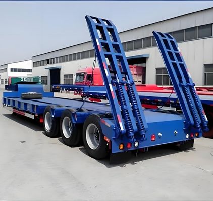 Semirremolque de 4 ejes para el transporte de carga pesada con viga principal de acero Q345B / T700