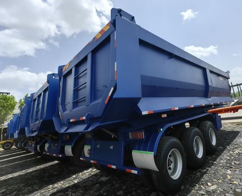 3 Ejes 9800x2500x3500mm Remolque de descarga con inclinación hidráulica trasera para el transporte de carga a granel