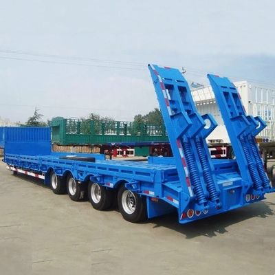Semirremolque de 4 ejes para el transporte de carga pesada con viga principal de acero Q345B / T700