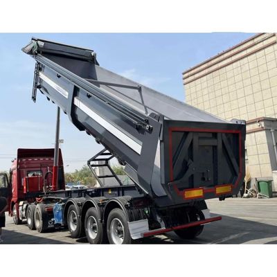 3 Ejes 9800x2500x3500mm Remolque de descarga con inclinación hidráulica trasera para el transporte de carga a granel