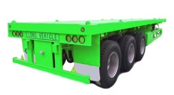 Semi-remolque de 4 ejes 20FT 40FT Contenedor de cama plana Camión de acero con tamaño personalizado