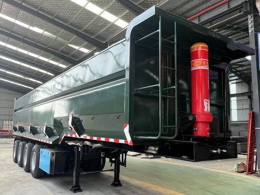 Suspensión mecánica 4 ejes semi remolque hidráulico trasero con Q345B / T700 acero