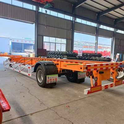 20FT 40FT Chasis de acero de 3 ejes esqueleto semirremolque con suspensión mecánica