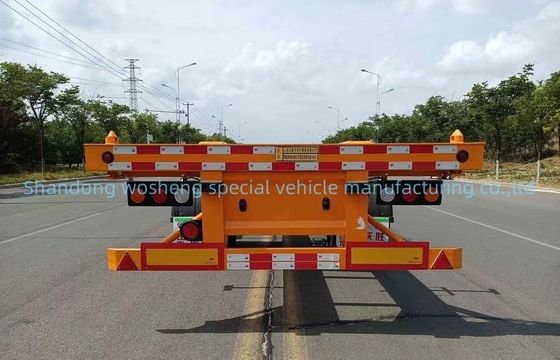 20FT 40FT Chasis de acero de 3 ejes esqueleto semirremolque con suspensión mecánica