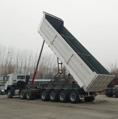 Semiremolque hidráulico trasero de tipo U de 3 ejes de 20 a 80 toneladas para remolques de camiones de inclinación final