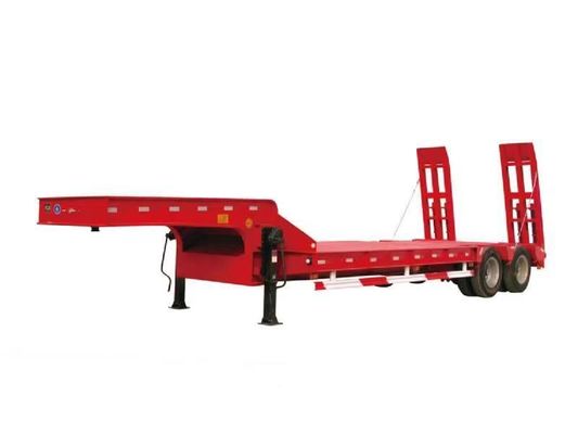 Semi-remolque de 3 ejes con cuello de ganso de lecho bajo Camiones Tractor Remolque con material de acero