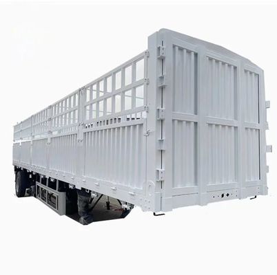 Semiremolque de 3 ejes tipo plano de pared lateral de cerca lateral para el transporte de carga y ganado