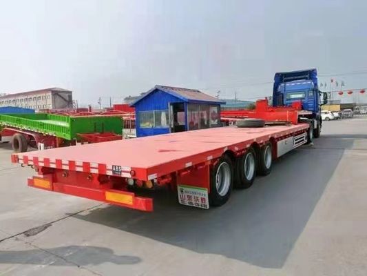 Semiremolque de 3 ejes de piso plano para el transporte de contenedores de 20 pies y carga pesada de 40 pies