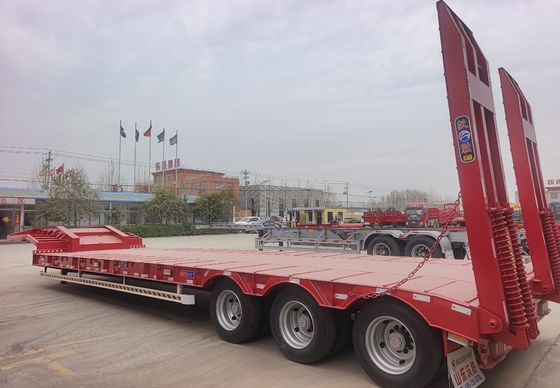 Suspensión Mecánica Suspensión 3 Ejes Semiremolque de lecho bajo para transporte de contenedores