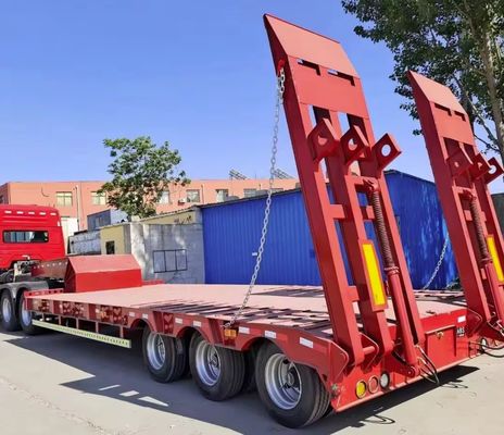 Suspensión Mecánica Suspensión 3 Ejes Semiremolque de lecho bajo para transporte de contenedores