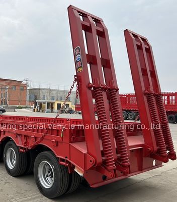 Wosheng 4 eje cama baja semirremolque cama baja remolques de camión niño bajo con suspensión de aire