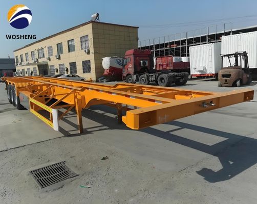 Carga útil máxima 30000 kg 12,4 m 3 Ejes 40 pies camión remolque chasis esqueleto semirremolque