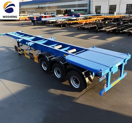 Carga útil máxima 30000 kg 12,4 m 3 Ejes 40 pies camión remolque chasis esqueleto semirremolque
