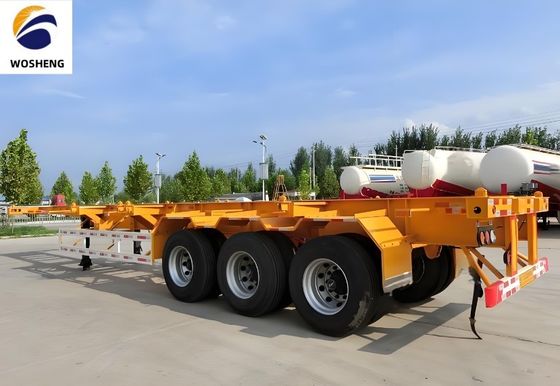 Carga útil máxima 30000 kg 12,4 m 3 Ejes 40 pies camión remolque chasis esqueleto semirremolque