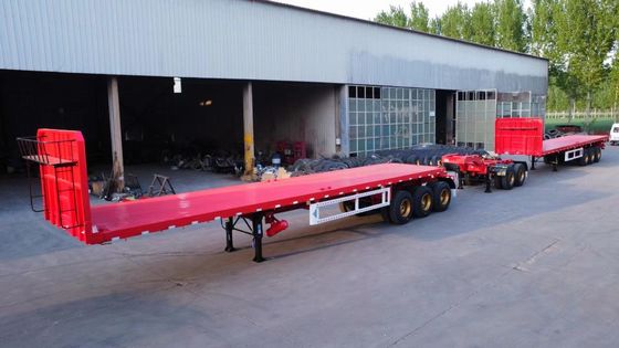 13500x2500x1600-3100mm Camiones de carga de doble enlace con cama plana Remolques para transporte de contenedores