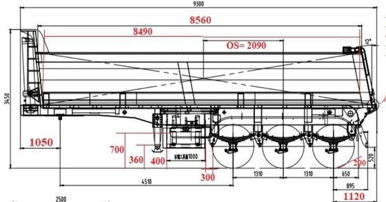 9.00-22.5 Rem U-shaped End Rear Tipper Dumper Dump Semi Truck Manufacturers Remolque para camiones