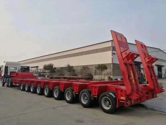 Trailer de cama plana de baja altura Wosheng 60-100 toneladas 12500/13000/14000/16000x2500/3000x1100/3300mm