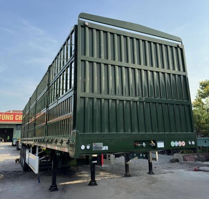 Remolque de cerca lateral de 3 o 4 ejes para el transporte de carga y semirremolque de cerca de animales
