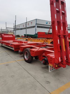 Trailer de cama plana de baja altura Wosheng 60-100 toneladas 12500/13000/14000/16000x2500/3000x1100/3300mm