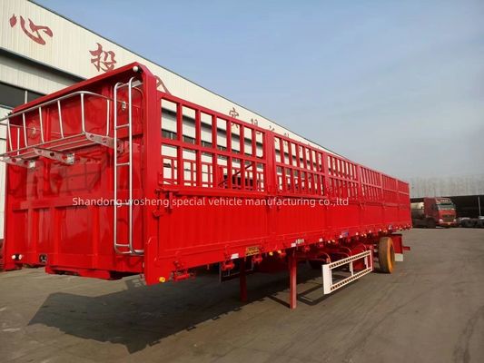 3 ejes 4 ejes 12 ruedas Semi remolque de cerca 40-80T para el transporte de ganado y carga