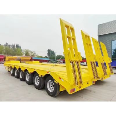 Semiremolque de cama baja para transporte de equipos grandes con tamaño y color de ejes personalizables