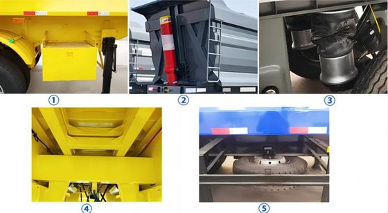 Trailer de descarga con suspensión aérea 9300*2500*3450mm personalizable para el transporte de carga pesada