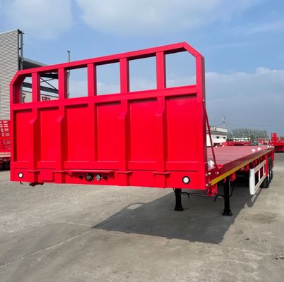 Gran capacidad 3/4 Eje delantero Fender Columna lateral Contenedor de cama plana Camión Semirremolque