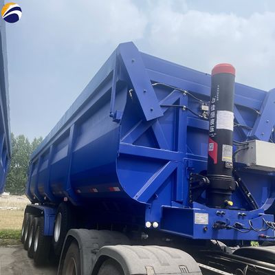 Triaxil en forma de U hidráulico trasero tirador de basura semi camiones remolque para el transporte